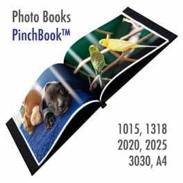 Pinchbook, photo book cover, black leather (with window) - A4 (210x297mm)